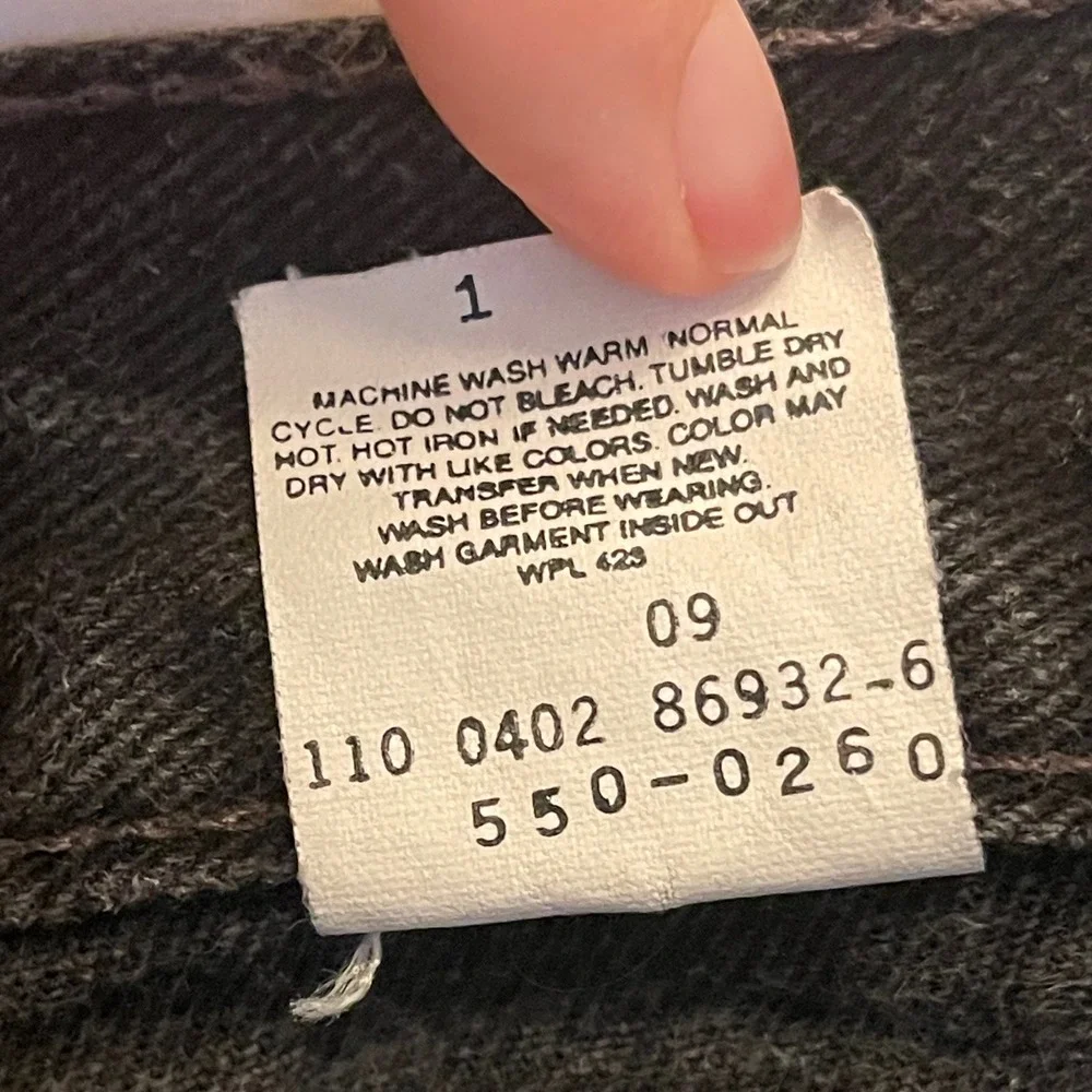 Vintage Levis 550 Relaxed Fit Black Denim Jeans Mens 36x36
